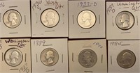 Washington Silver Quarters 1936-1941