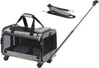 Coopeter Cat Carrier, Dog Carrier with Wheels