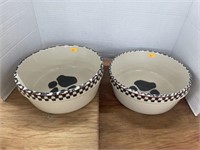 Henn pottery dog bowls