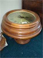 Vintage Elm Clock Table - Open Escapement Clock /