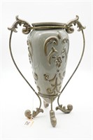 Hand Glazed Vase in Decorative Stand