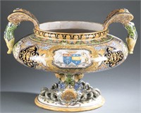 Ulysse a Blois French faience wedding urn, 19th c.
