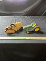 Vtg JD Tractor and baseball glove