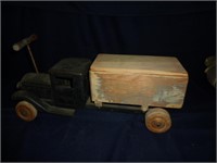 VINTAGE WOOD AND METAL TOY TRUCK