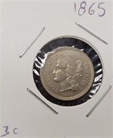 279 - 1865 3 CENT COIN (B40)