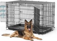 Double Door Pet Kennel w/ Tray  48 Metal Cage SEE