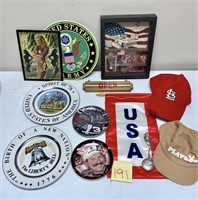 US Army Sign, Plates, Cardinals & More Lot