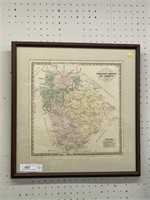 Framed Map of Pequa, West Lampeter and Lancaster