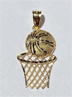 14K Gold Basketball Themed Charm/Pendant
