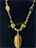 Sterling Silver & Tiger’s Eye Necklace