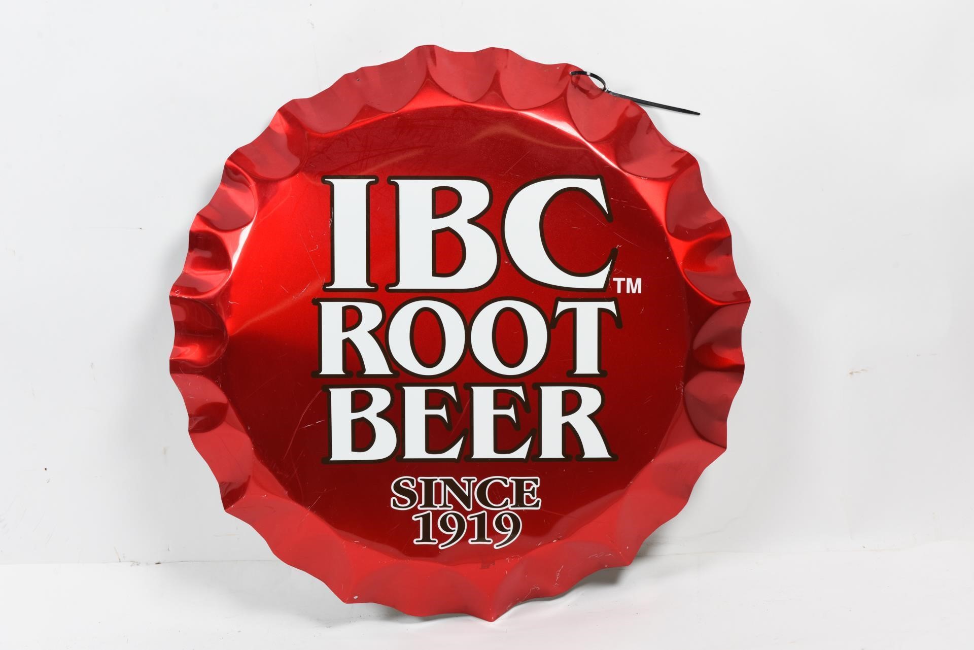 IBC ROOT BEER BOTTLE CAP S/S ALUM. SIGN