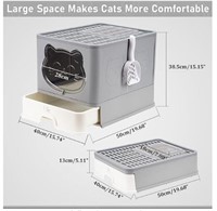 HelloMiao Fully Enclosed Cat Litter Box