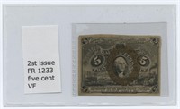 5¢ Civil War Note - Fractional Currency Type 2nd