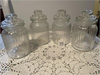 Personal Property-4 Glass jar cannisters 8"h