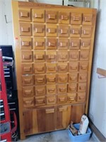 Wooden Cabinet & Contents