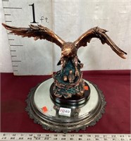 Resin Bald Eagle Statue on Mirror Stand