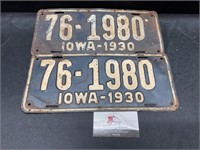 1930 Iowa License Plates