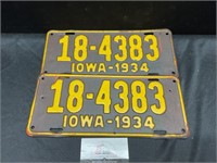 1934 Iowa License Plates