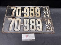 1924 Iowa License Plates