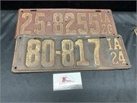 1914 and 1926 Iowa License Plates
