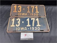 1930 Iowa License Plates