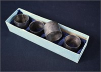 4 Leonard Silver Plated Napkin Rings