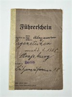 1935 GERMAN DRIVER'S LICENSE W/ PHOTO AND STAMPS
