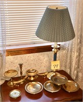 Brass Lot with Lamp