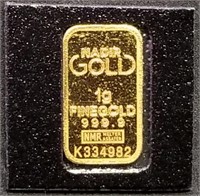 1 Gram .9999 Fine Gold Bar in Packet