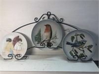 Vintage lot of Goebel  bird plates and 1 of