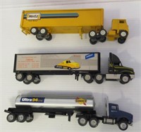 Lot of metal semi and trailers that includes