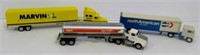 Lot of die cast and plastic semi trucks and