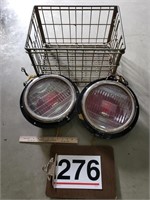 vintage flashing lights, electrified, metal crate