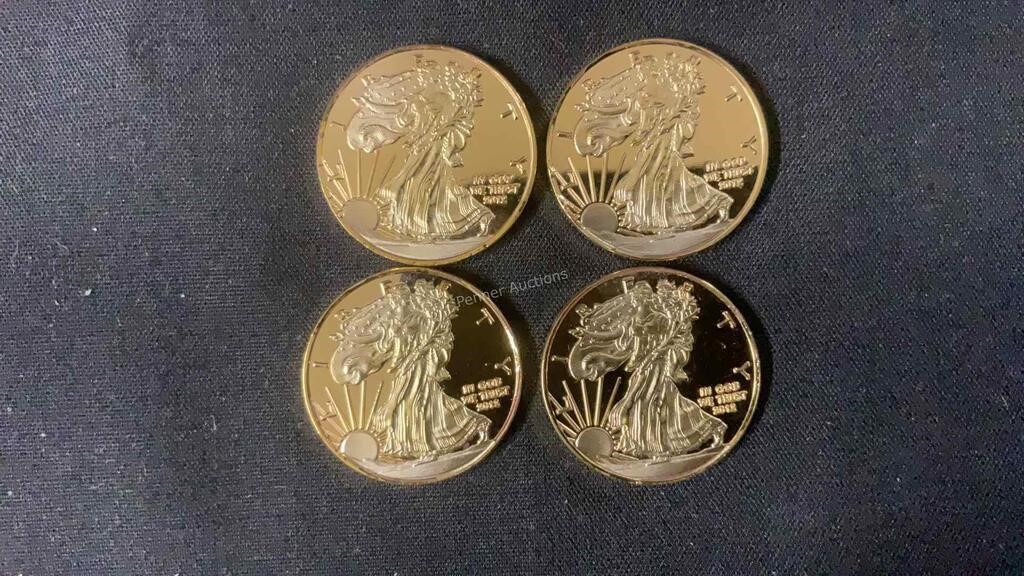 (4) .10 Gold Platted Coin