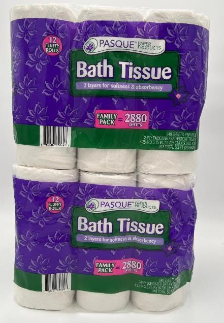 Pasque Toilet Paper 2 Ply 240 Sheets Ea 24 Rolls