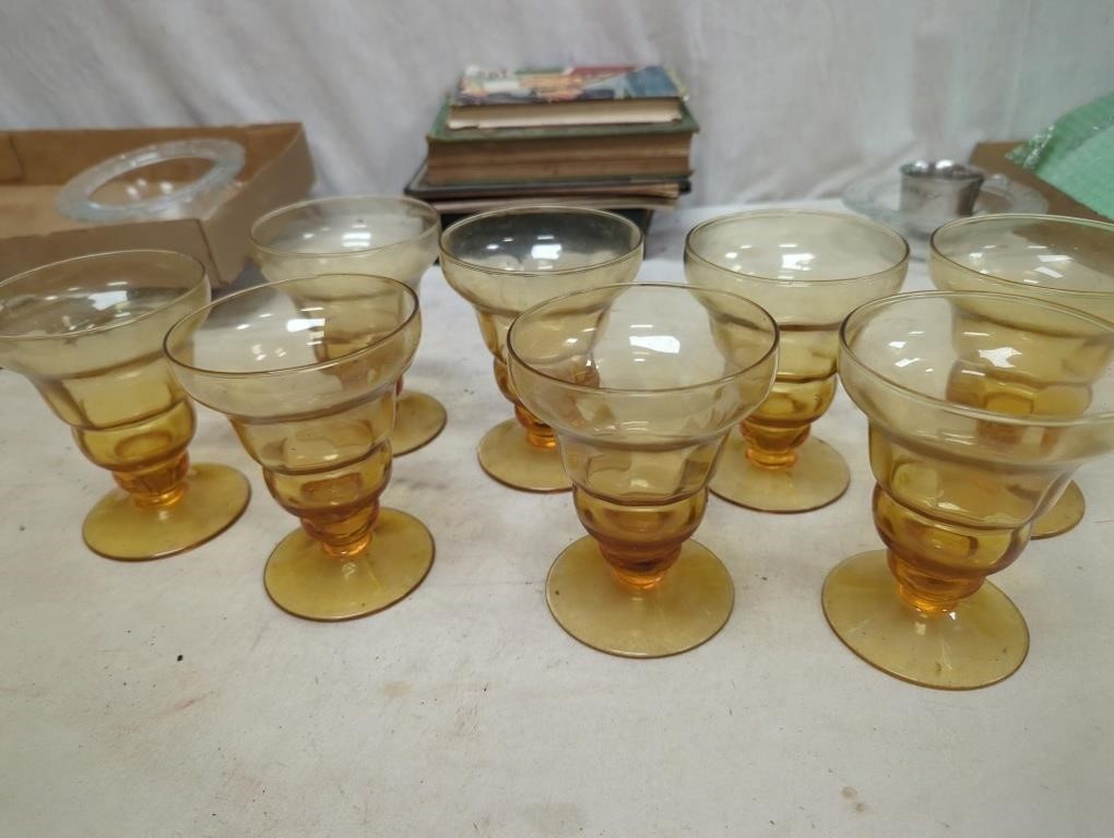 amber ice cream glasses