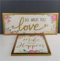 Matching Pair of Motivational Home/Office Wall