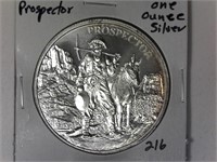 One Ounce Silver Prospector Round