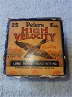 Vintage Peters High Velocity 16 Ga. Shotgun Shell