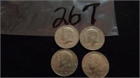 4) Kennedy Half Dollars 1971,72,74,83
