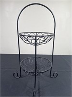 2 Tiered Heart Wrought Iron Baskets