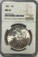 277 - 1881 MS62 MORGAN SILVER DOLLAR (9)