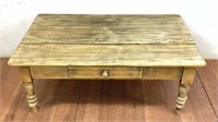 Rustic Country Style Coffee Table W/ Single Drawer