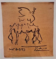 Pablo Picasso Drawing on cardboard