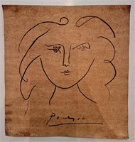 Pablo Picasso Drawing on cardboard