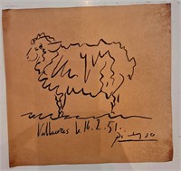 Pablo Picasso Drawing on cardboard