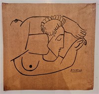 Pablo Picasso Drawing on cardboard