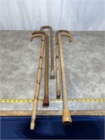 Assortment of wood canes, set of 5