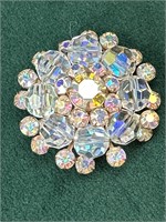Vintage Jewelry AB Rhinestones Pin Brooch.