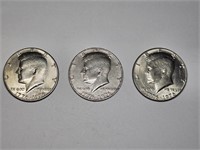 Three Kennedy Bicentenial Half Dollar Coins